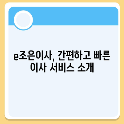 이사 전문 업체 e조은이사