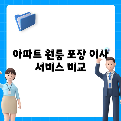 아파트 원룸 포장 이사 비용 안내