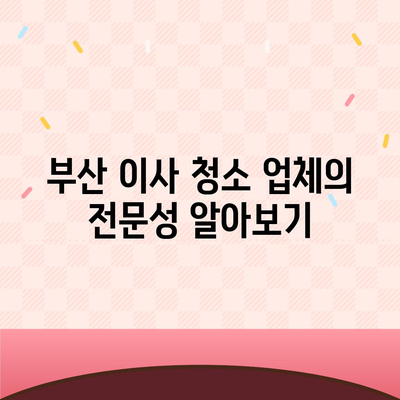 최고의 서비스를 제공하는 부산 이사 청소 업체