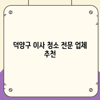 덕양구 이사 청소 | 깨끗한 이사 시작