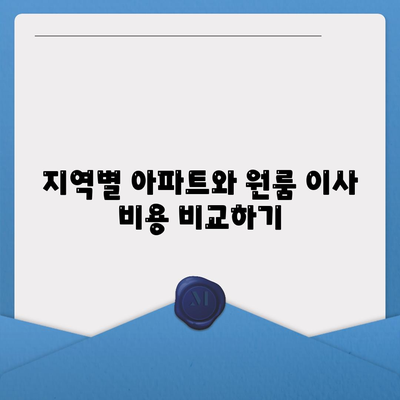 포장이사비용 아파트 원룸 가격 탐구