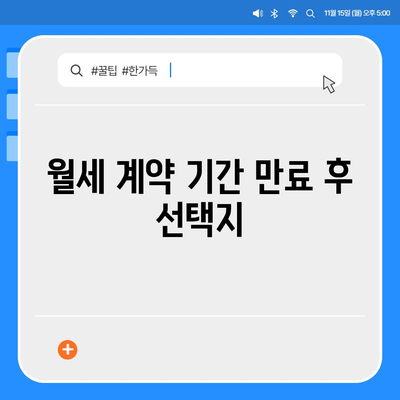 월세 계약 기간 1년 연장 전 이사 만료 등등 총정리!