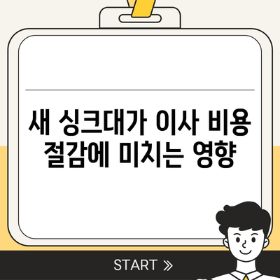 이사 전 싱크대 교체를 통한 비용 절감