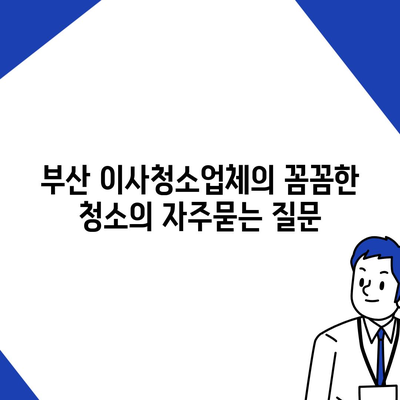 부산 이사청소업체의 꼼꼼한 청소