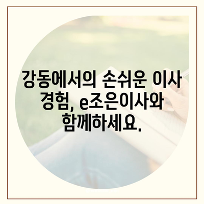 강동, 잠실, 송파 이사 전문 업체 e조은이사