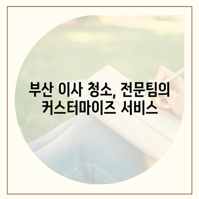 부산 이사 청소, 하루에 한 집 최선의 노력