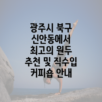 광주시 북구 신안동에서 최고의 원두 추천 및 직수입 커피숍 안내