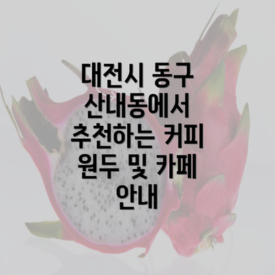 대전시 동구 산내동에서 추천하는 커피 원두 및 카페 안내