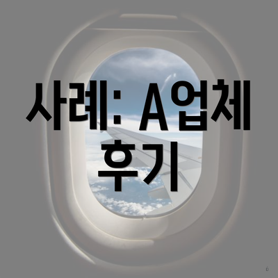 사례: A업체 후기