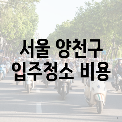 서울 양천구 입주청소 비용