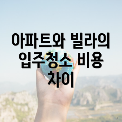 아파트와 빌라의 입주청소 비용 차이