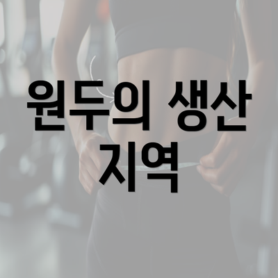 원두의 생산 지역