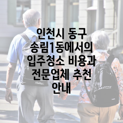 인천시 동구 송림1동에서의 입주청소 비용과 전문업체 추천 안내