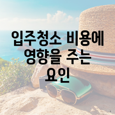 입주청소 비용에 영향을 주는 요인