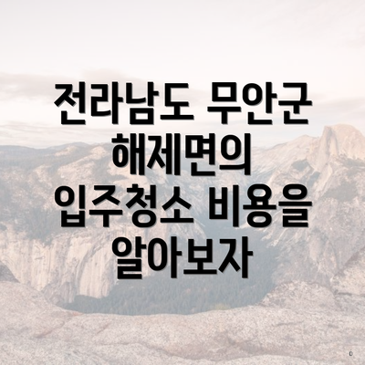 전라남도 무안군 해제면의 입주청소 비용을 알아보자