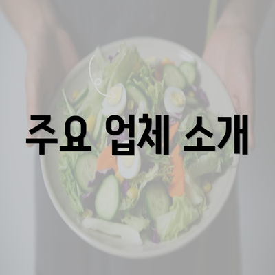 주요 업체 소개