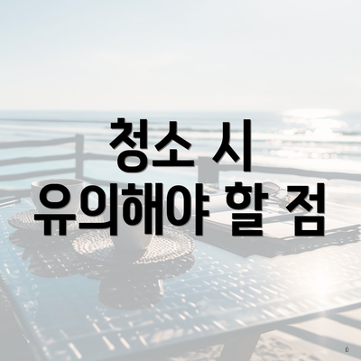 청소 시 유의해야 할 점