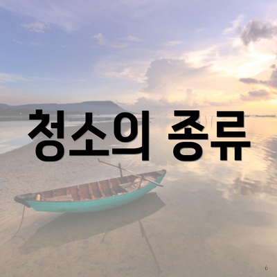 청소의 종류