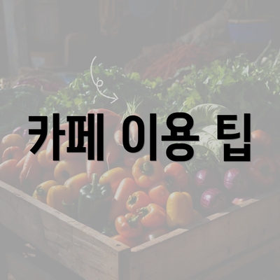 카페 이용 팁