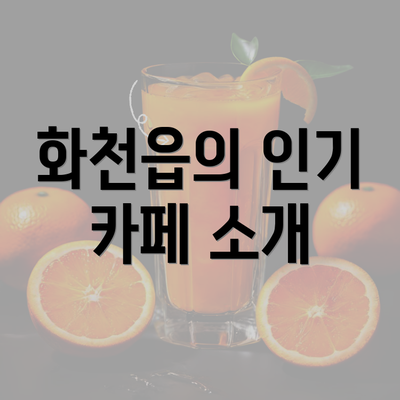 화천읍의 인기 카페 소개