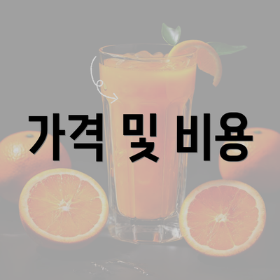 가격 및 비용