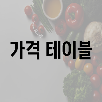 가격 테이블