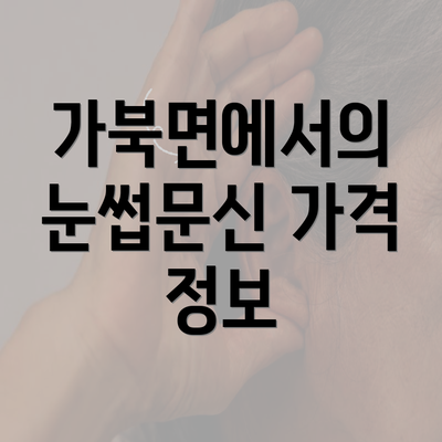 가북면에서의 눈썹문신 가격 정보