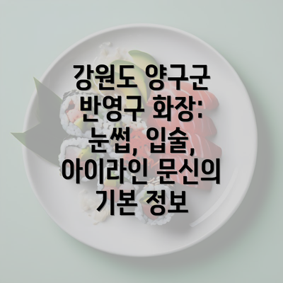 강원도 양구군 반영구 화장: 눈썹, 입술, 아이라인 문신의 기본 정보