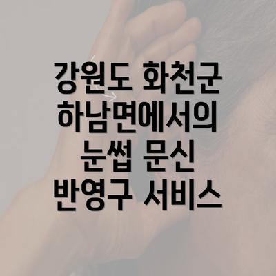 강원도 화천군 하남면에서의 눈썹 문신 반영구 서비스