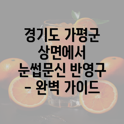 경기도 가평군 상면에서 눈썹문신 반영구 - 완벽 가이드