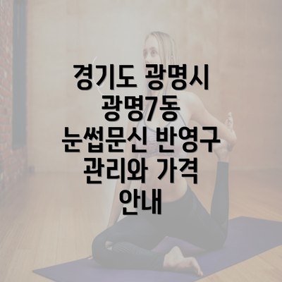 경기도 광명시 광명7동 눈썹문신 반영구 관리와 가격 안내