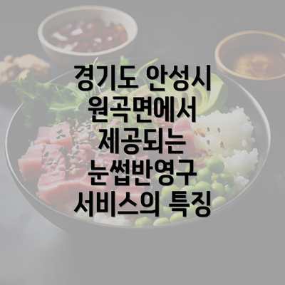 경기도 안성시 원곡면에서 제공되는 눈썹반영구 서비스의 특징