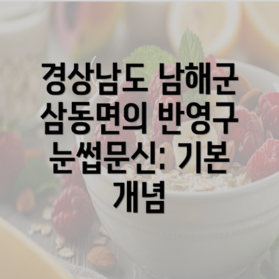 경상남도 남해군 삼동면의 반영구 눈썹문신: 기본 개념