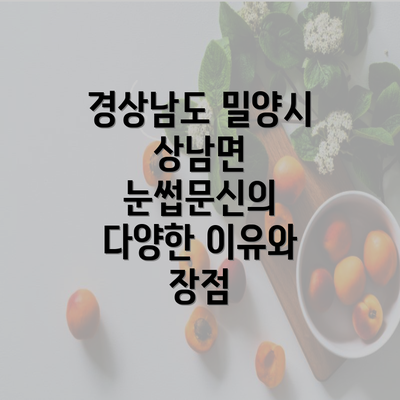 경상남도 밀양시 상남면 눈썹문신의 다양한 이유와 장점