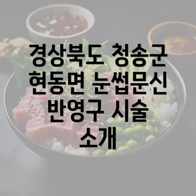 경상북도 청송군 현동면 눈썹문신 반영구 시술 소개