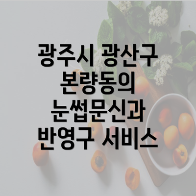 광주시 광산구 본량동의 눈썹문신과 반영구 서비스