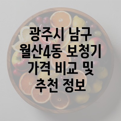 광주시 남구 월산4동 보청기 가격 비교 및 추천 정보