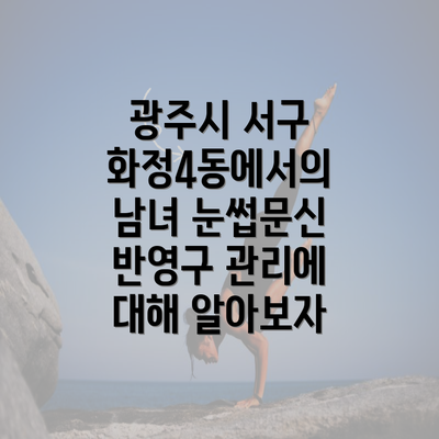 광주시 서구 화정4동에서의 남녀 눈썹문신 반영구 관리에 대해 알아보자