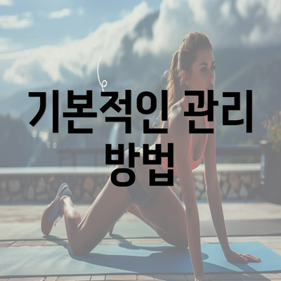 기본적인 관리 방법