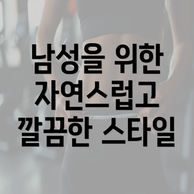 남성을 위한 자연스럽고 깔끔한 스타일