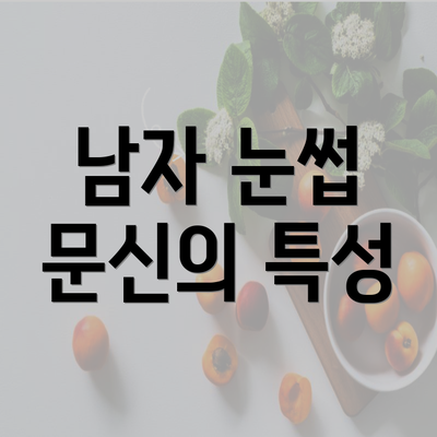 남자 눈썹 문신의 특성