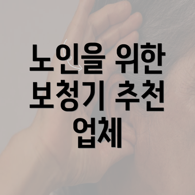 노인을 위한 보청기 추천 업체