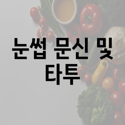 눈썹 문신 및 타투