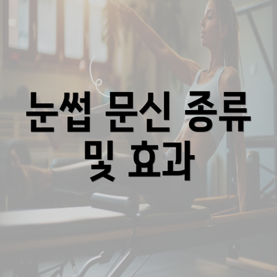 눈썹 문신 종류 및 효과