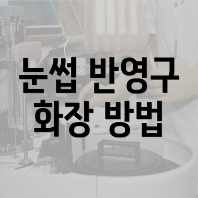 눈썹 반영구 화장 방법