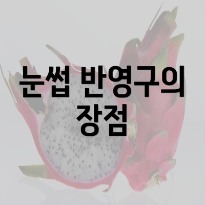 눈썹 반영구의 장점