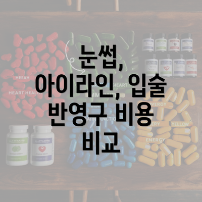 눈썹, 아이라인, 입술 반영구 비용 비교