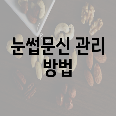 눈썹문신 관리 방법