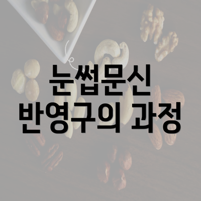 눈썹문신 반영구의 과정