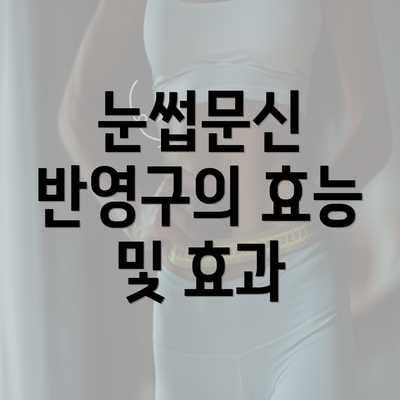 눈썹문신 반영구의 효능 및 효과